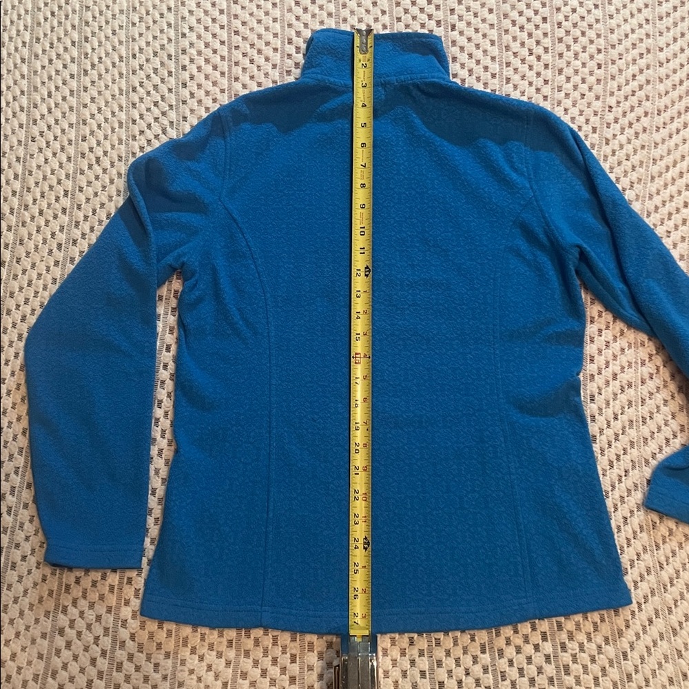 Lands End Fleece Blue Quarter-Zip Pullover - Picture 11 of 12